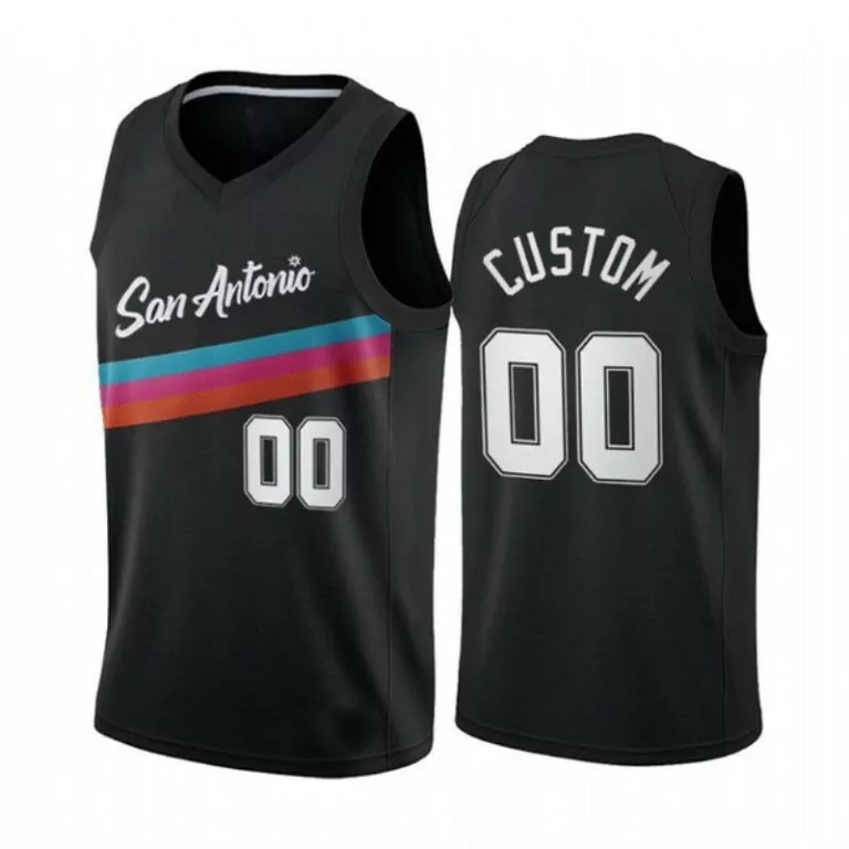 Customizable San antonio spurs 2020 nba new arrival personalized custom black jersey 6449