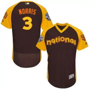 Custom San diego padres 3 derek norris brown flexbase collection 2016 allstar national league stitched jersey 6426