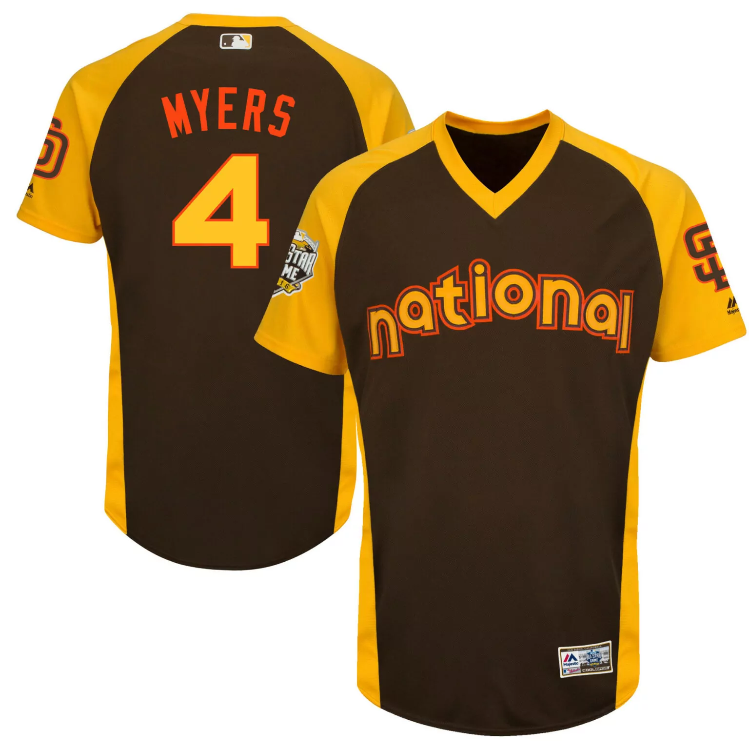Customizable San diego padres 4 wil myers brown 2016 allstar game cool base batting practice player jersey 4216