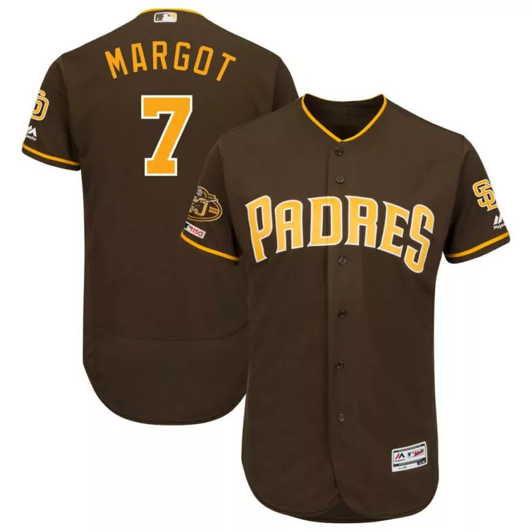 Personalized San diego padres 4 wil meyers navy 50th anniversary and 150th patch flexbase jersey 5757