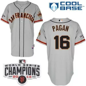 Customizable San francisco giants 16 angel pagan grey cool base w2014 world series champions patch stitched jersey 2309