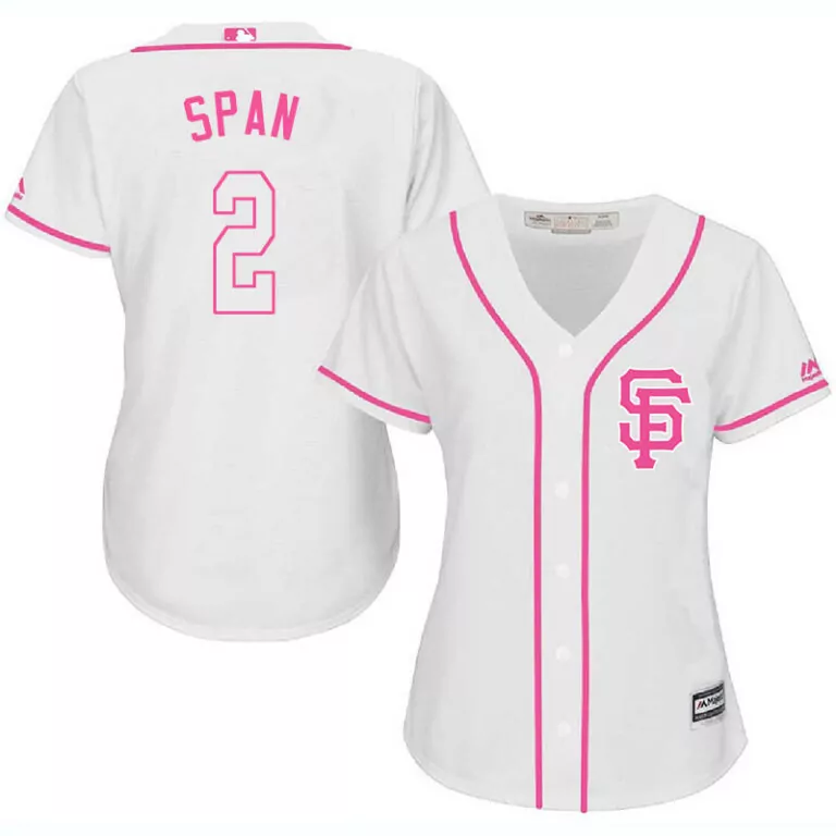 Personalized San francisco giants 2 denard span white pink women cool base jersey 3486