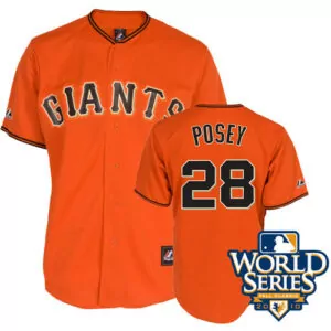 Personalized San francisco giants 28 buster posey orange cool base w2010 world series patch stitched jersey 9287