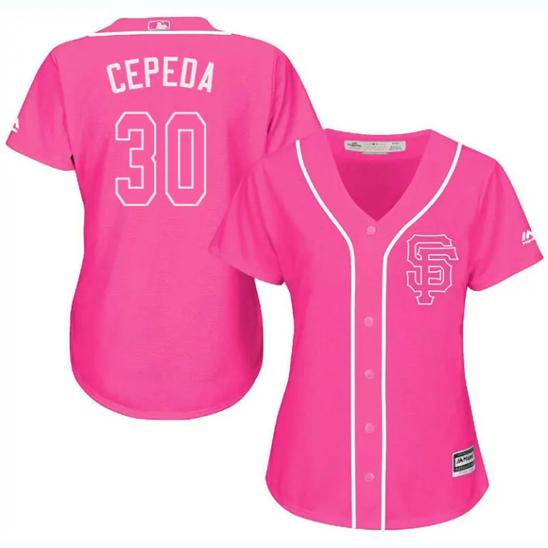 Personalized San francisco giants 30 orlando cepeda pink women cool base jersey 5751
