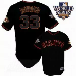 Custom San francisco giants 33 aaron rowand cool base 2010 world series patch black stitched jersey 8623