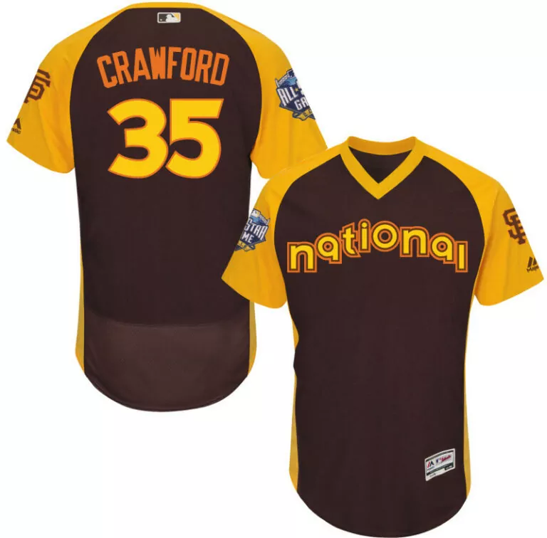 Personalized San francisco giants 35 brandon crawford brown 2016 allstar game cool base batting practice player jersey 3282
