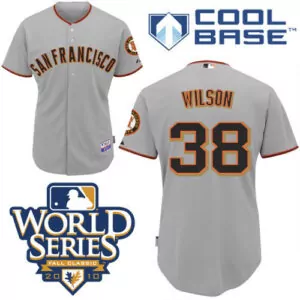 Personalized San francisco giants 38 brian wilson grey cool base w2010 world series patch stitched jersey 1489