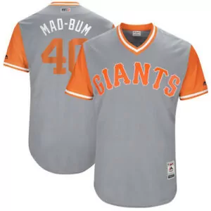 Custom San francisco giants 40 madison bumgarner grey 2016 allstar game signature flexbase jersey 4342