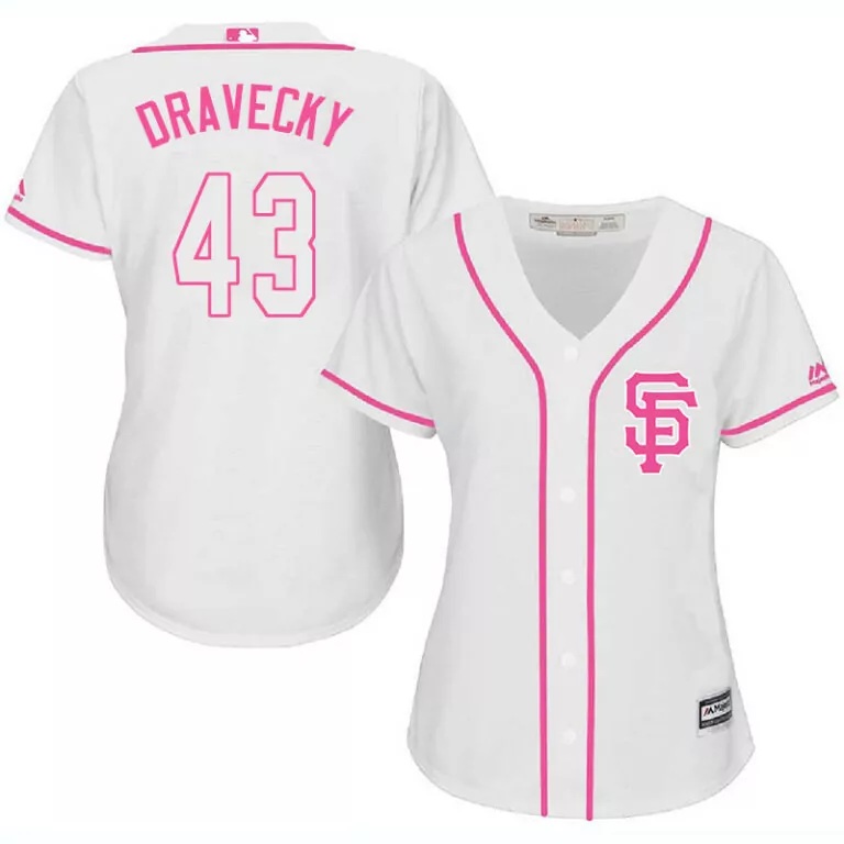 Customizable San francisco giants 43 dave dravecky white pink women cool base jersey 8904