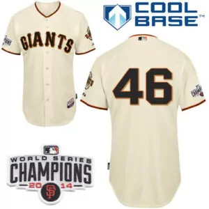Customizable San francisco giants 48 pablo sandoval cream cool base w2010 world series patch stitched jersey 7024
