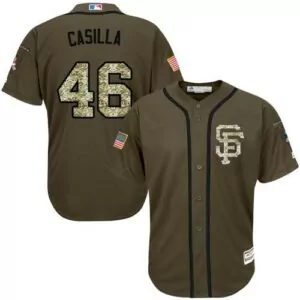 Customizable San francisco giants 46 santiago casilla green salute to service stitched jersey 2889