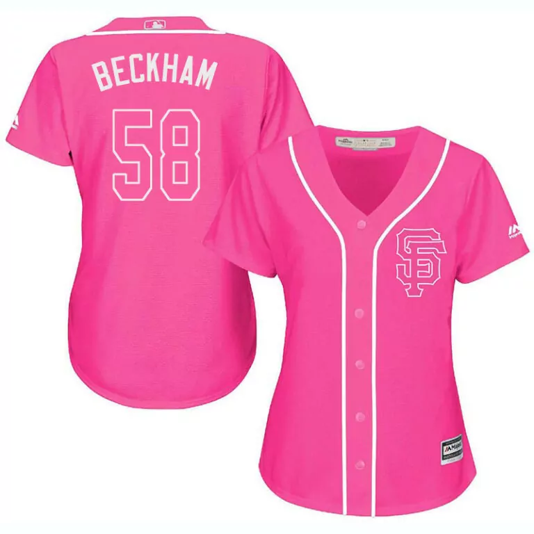 Customizable San francisco giants 58 gordon beckham pink women cool base jersey 9539