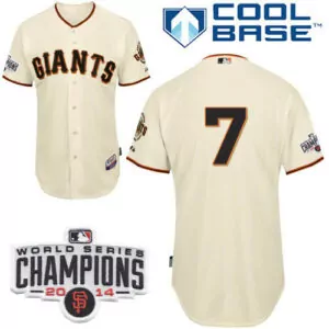 Personalized San francisco giants 45 travis ishikawa cream home cool base w2014 world series patch stitched jersey 6164