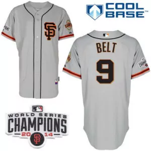 Personalized San francisco giants 9 brandon belt cream cool base w2014 world series patch stitched jersey 3500