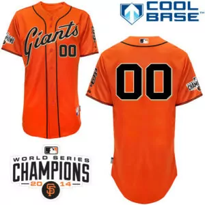Personalized San francisco giants grey customized men 2014 world series champions cool base jersey 8926