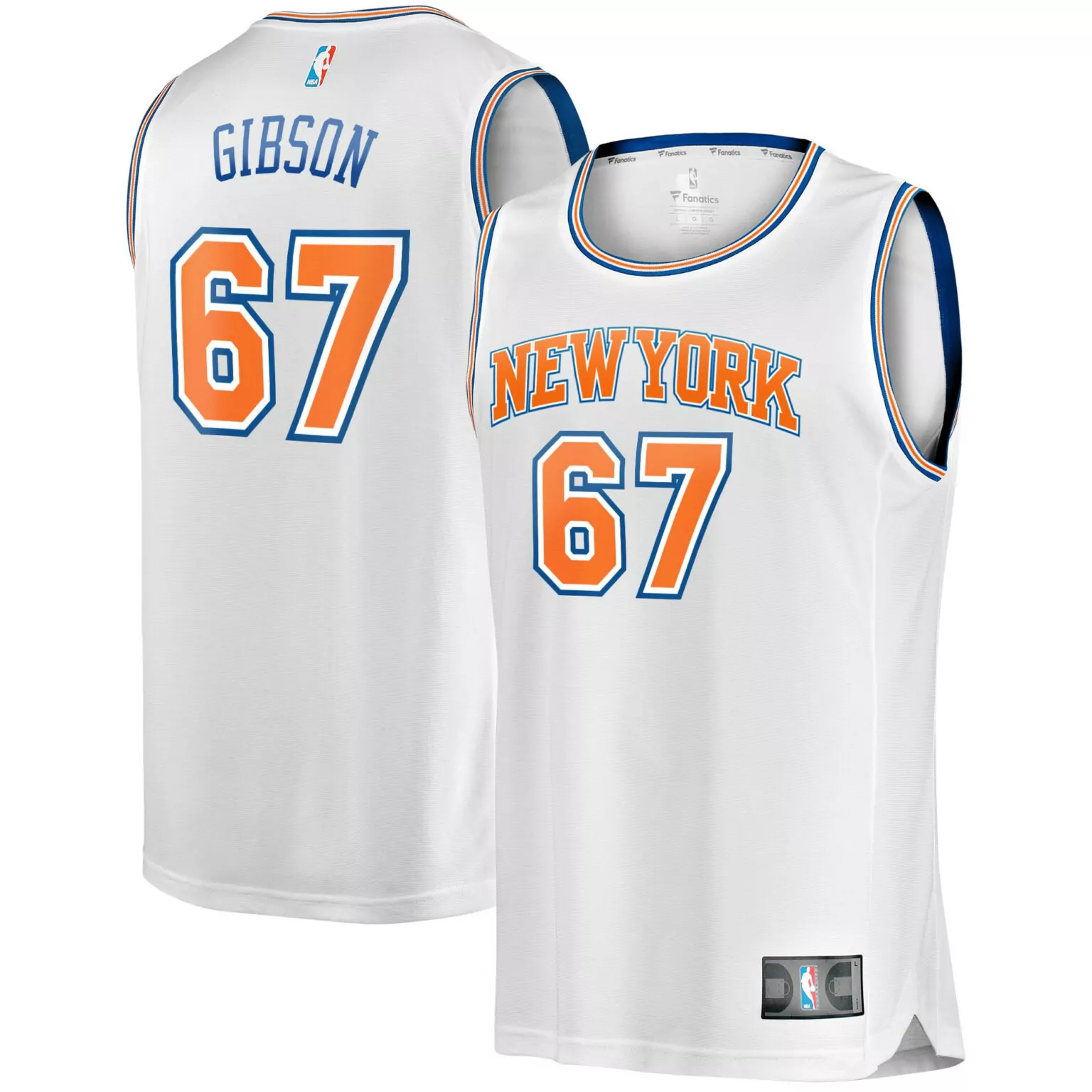 Custom Taj gibson new york knicks fast break player jersey statement edition white nba 4639