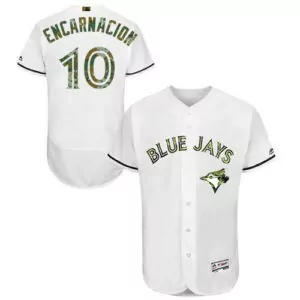 Custom Toronto blue jays 10 edwin encarnacion white flexbase collection 2016 memorial day stitched jersey 6861