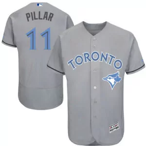 Custom Toronto blue jays 11 kevin pillar gray fathers day flexbase jersey 3947