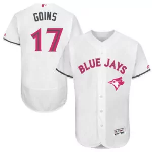 Customizable Toronto blue jays 17 ryan goins white flexbase collection 2016 mothers day stitched jersey 7972