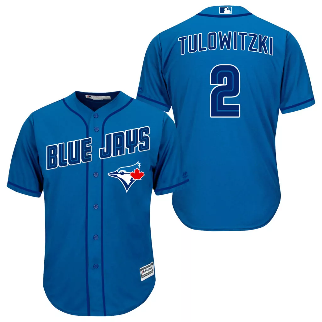 Custom Toronto blue jays 2 troy tulowitzki light blue new cool base jersey 8465