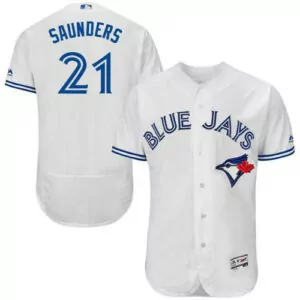 Customizable Toronto blue jays 21 michael saunders white flexbase collection stitched jersey 6038