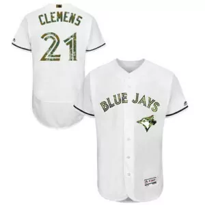Personalized Toronto blue jays 21 roger clemens white flexbase collection 2016 memorial day stitched jersey 6207