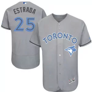 Personalized Toronto blue jays 25 marco estrada gray fathers day flexbase jersey 6401