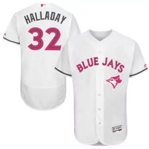 Personalized Toronto blue jays 32 roy halladay white flexbase collection 2016 mothers day stitched jersey 7297