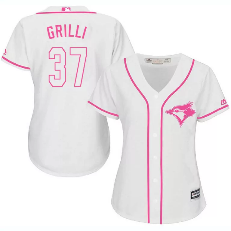 Customizable Toronto blue jays 37 jason grilli white pink women cool base jersey 8134