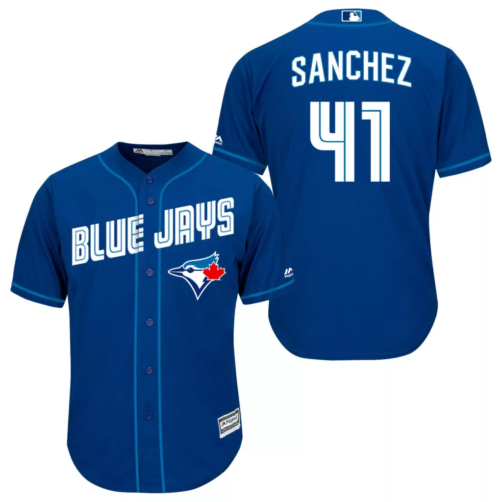 Personalized Toronto blue jays 41 aaron sanchez royal blue new cool base jersey 9470