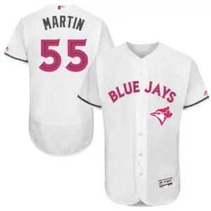 Custom Toronto blue jays 55 russell martin white flexbase collection 2016 mothers day stitched jersey 5582