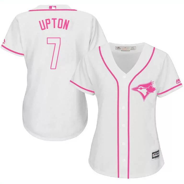 Custom Toronto blue jays 7 melvin upton white pink women cool base jersey 7704