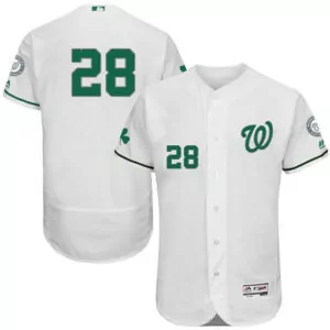 Personalized Washington nationals 28 jayson werth white st patricks day flexbase jersey 7231