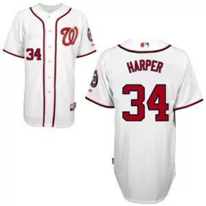 Personalized Washington nationals 34 bryce harper white cool base stitched jersey 9823