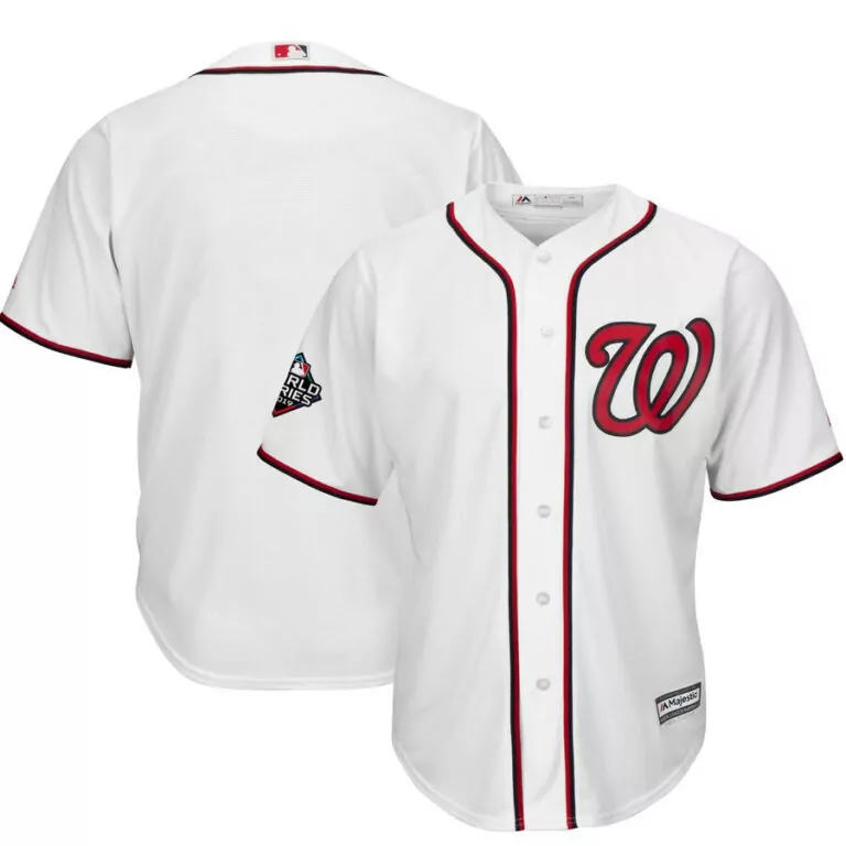Personalized Washington nationals blank white 2019 world series bound cool base jersey 3692