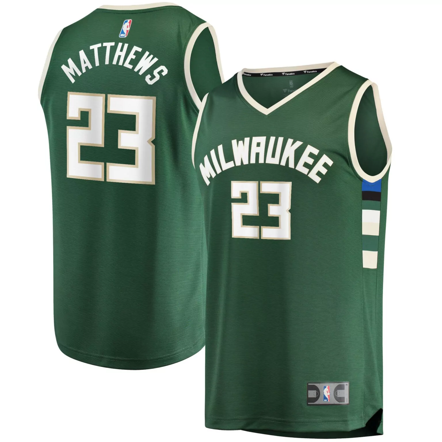 Custom Wesley matthews milwaukee bucks 202122 fast break jersey icon edition hunter green nba 7347