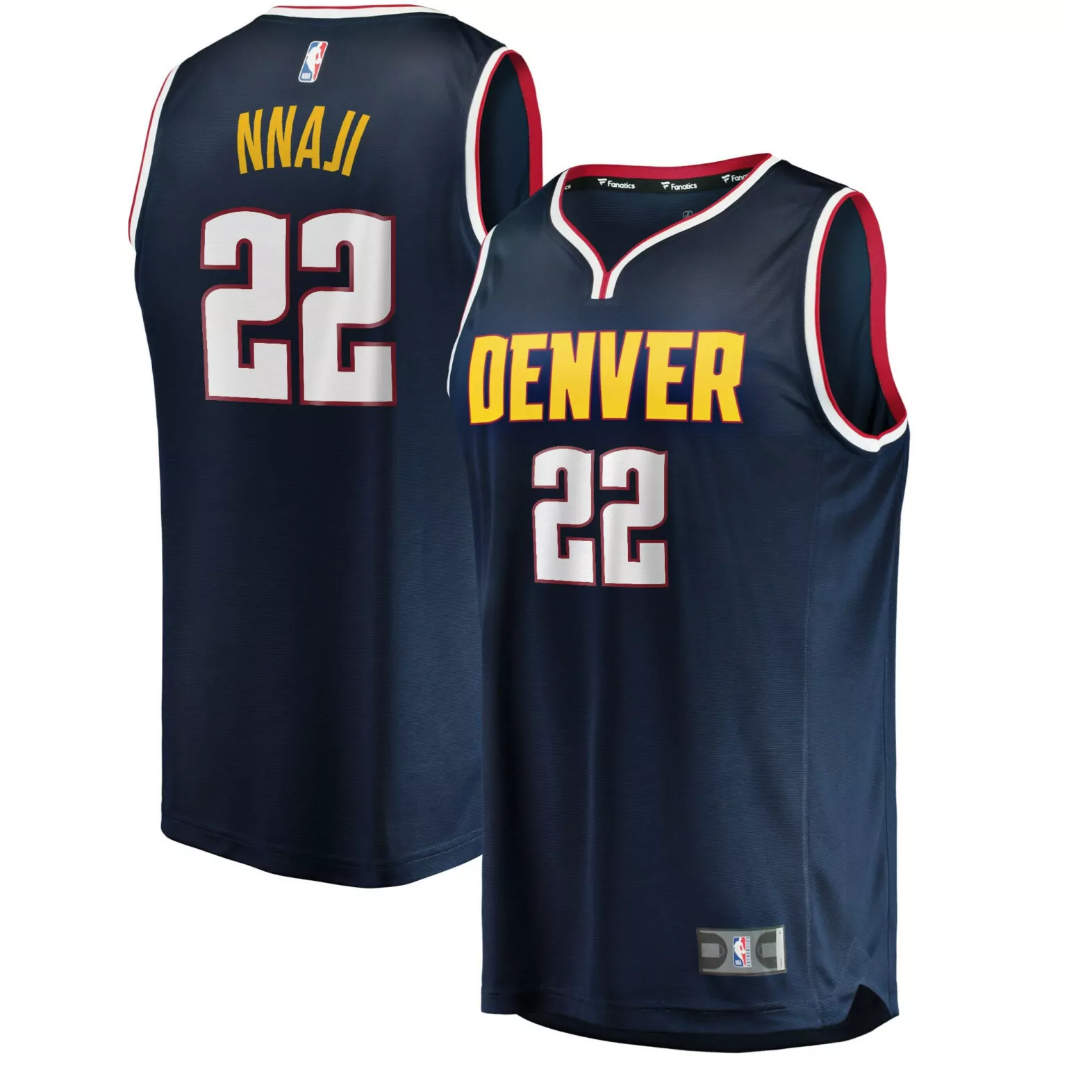 Custom Zeke nnaji denver nuggets 202122 fast break jersey icon edition navy nba 6060