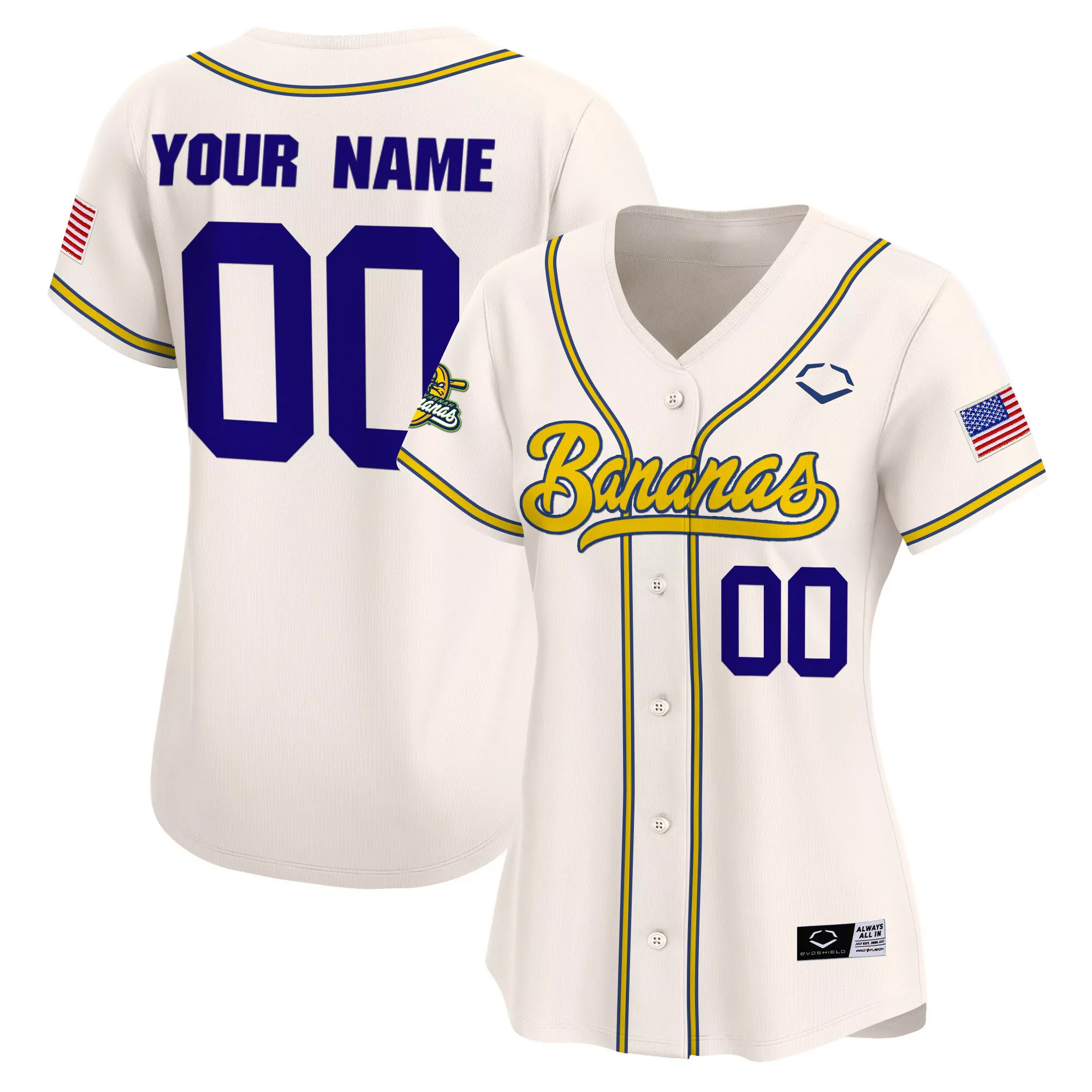 savannah bananas vapor premier limited custom jersey all stitched cream men