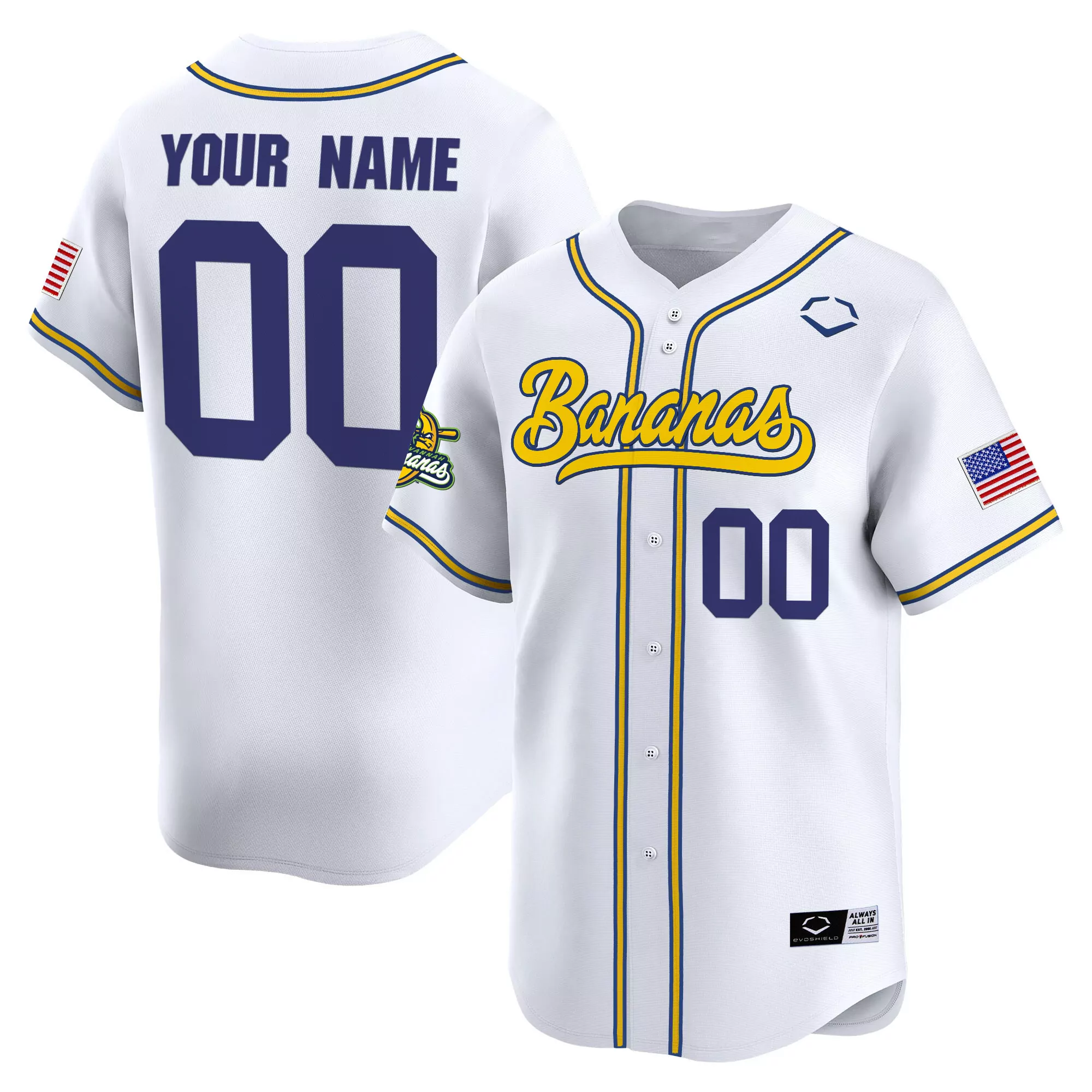 savannah bananas vapor premier limited custom jersey all stitched pinstripe youth
