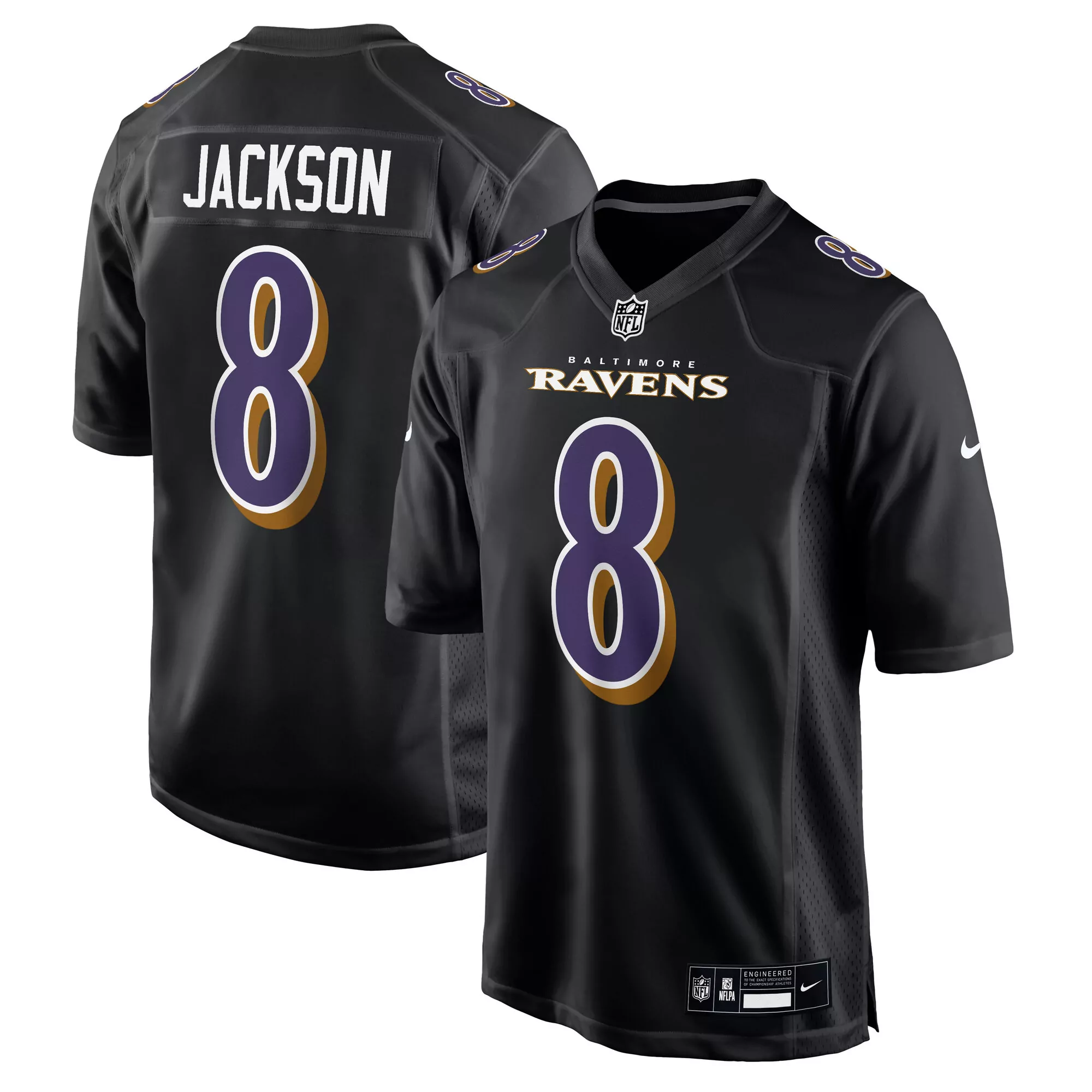 men s baltimore ravens lamar jackson black speed machine limited jersey