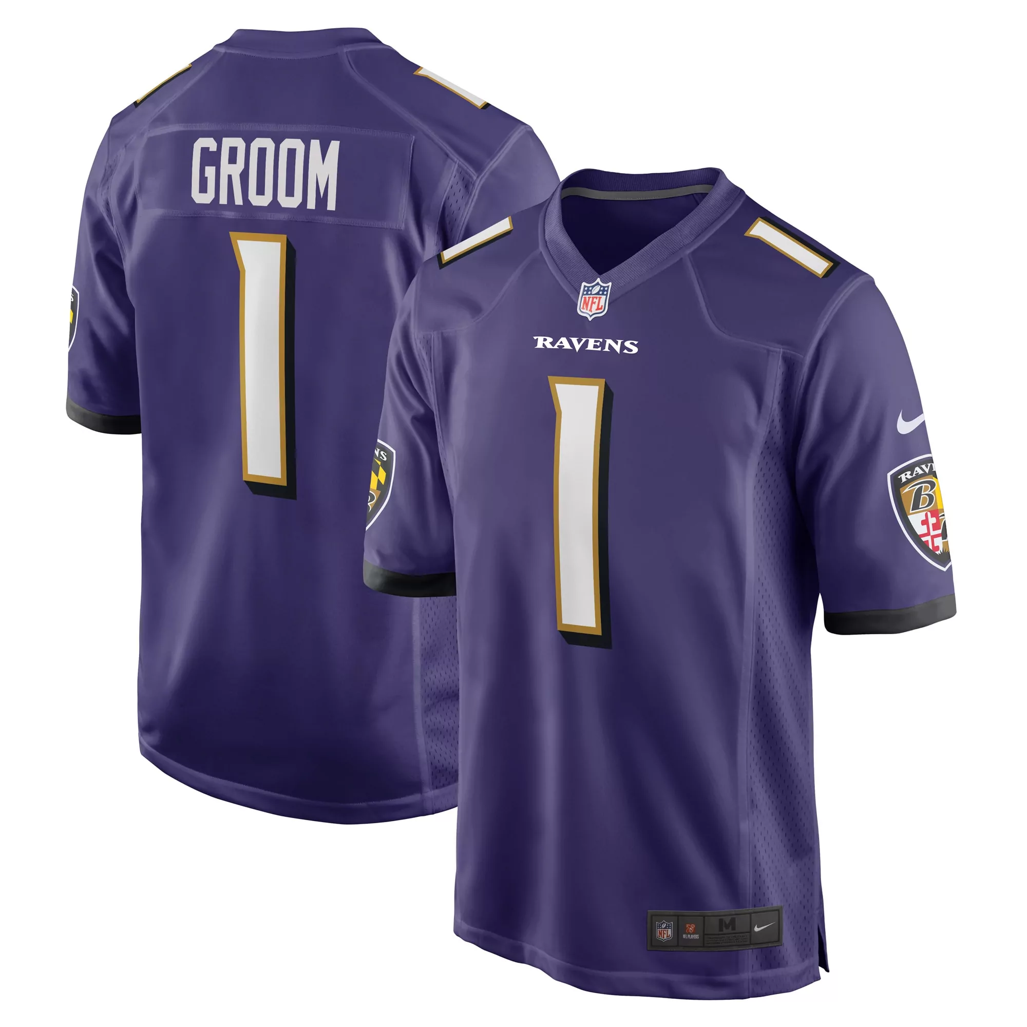 men s baltimore ravens nate wiggins purple player game jersey