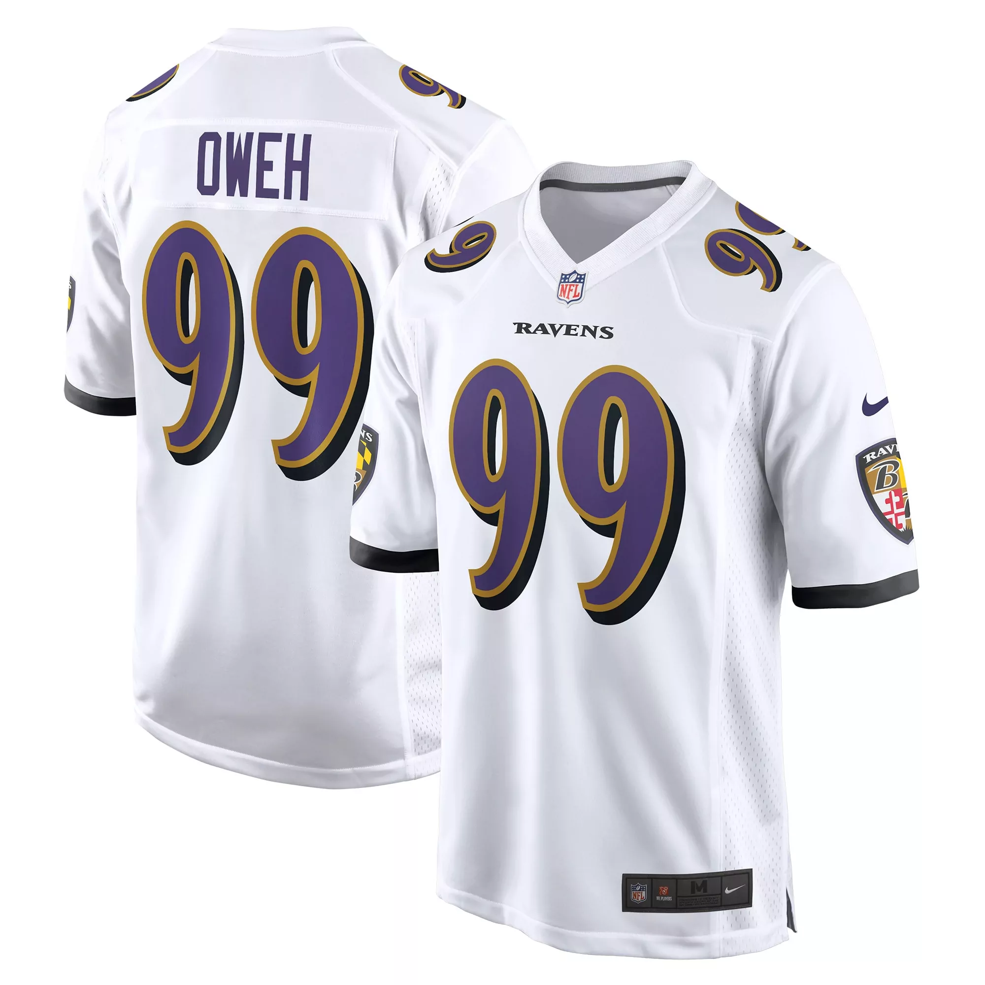 men s baltimore ravens odafe oweh purple game player jersey