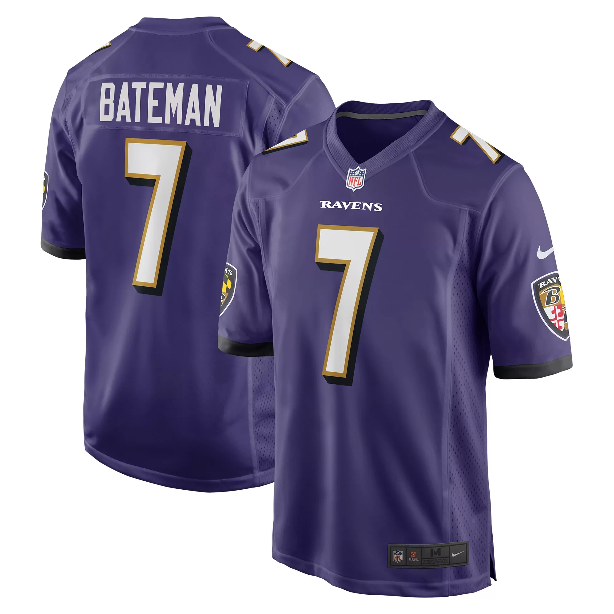 men s baltimore ravens rashod bateman black game player jersey