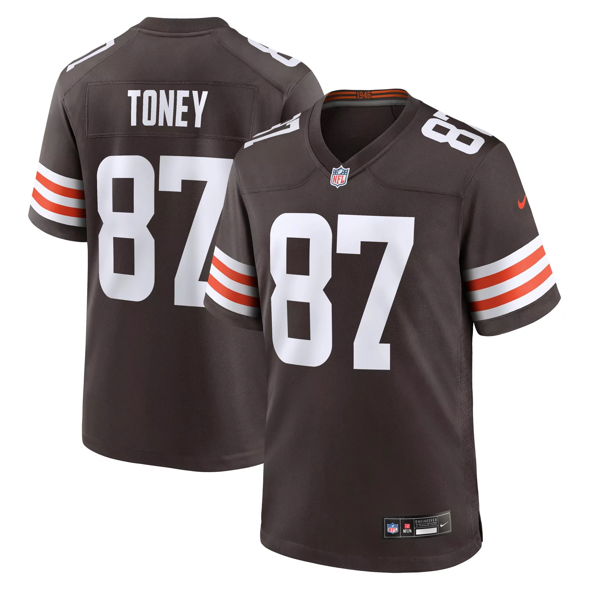 men s cleveland browns jordan akins brown team game jersey