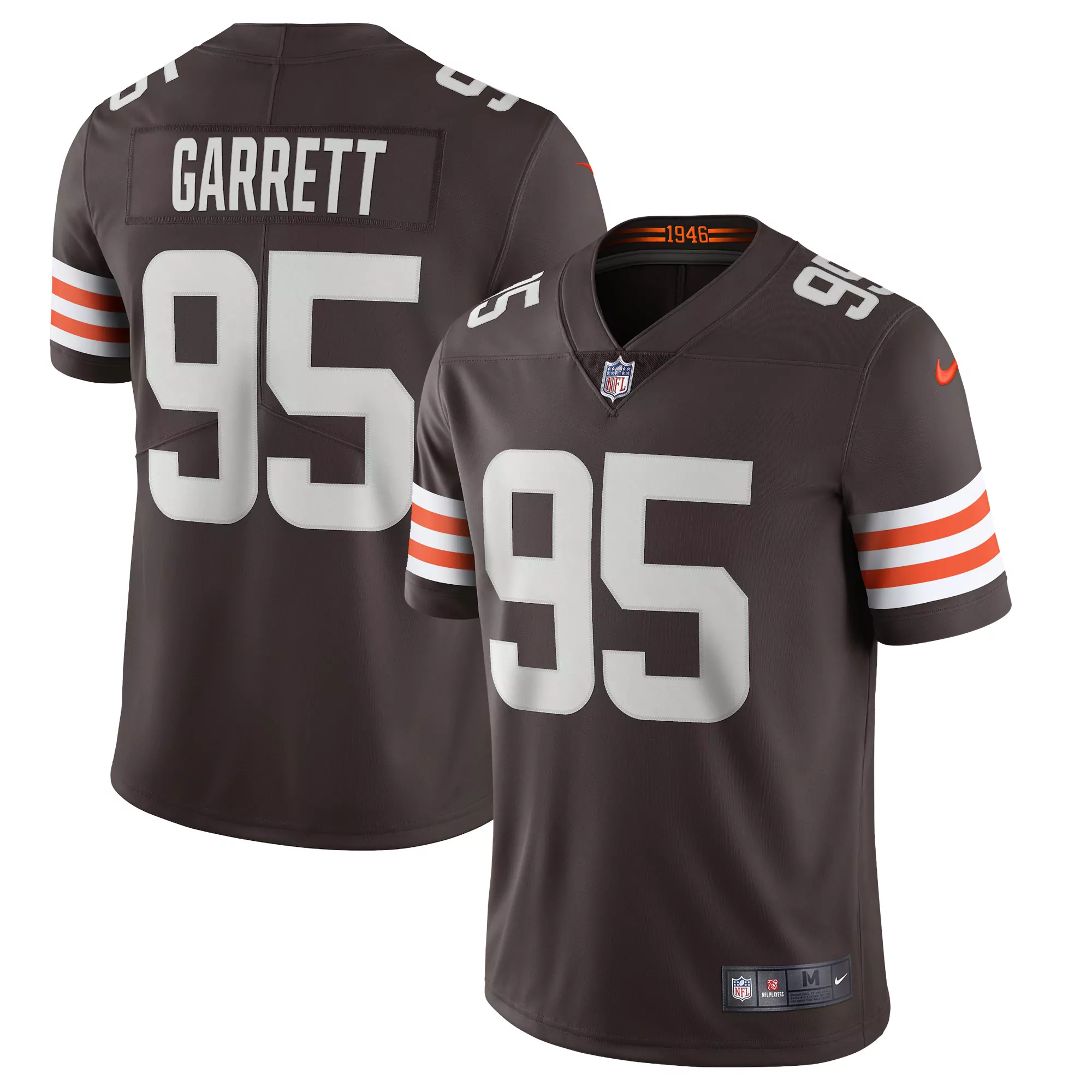 men s cleveland browns myles garrett brown vapor f u s e limited jersey