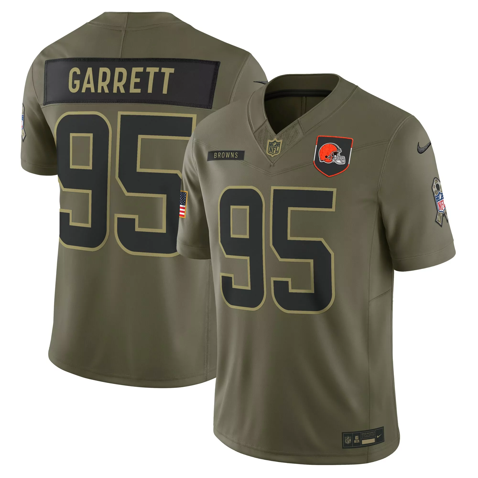 men s cleveland browns myles garrett brown vapor f u s e limited jersey