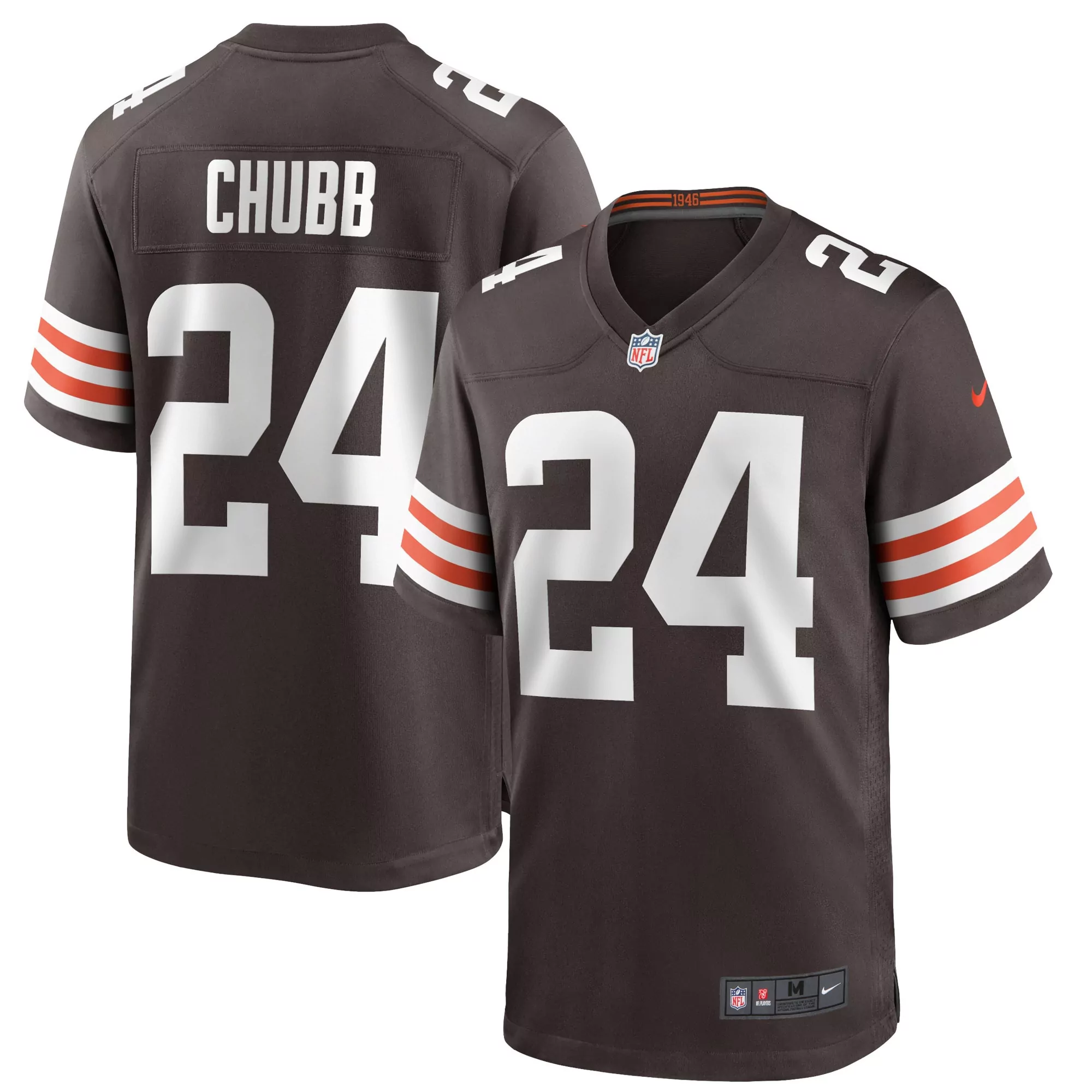 men s cleveland browns nick chubb brown game jersey