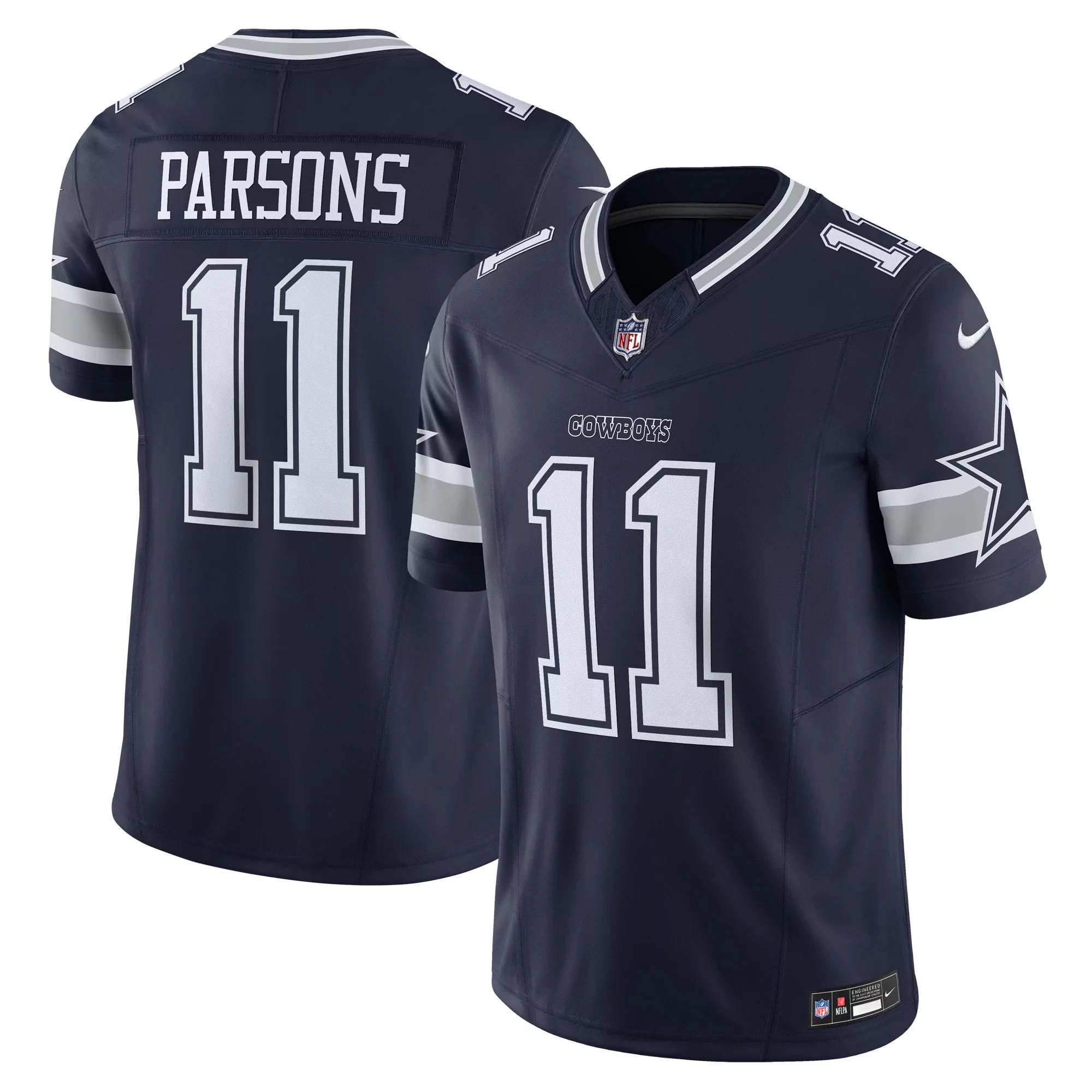 men s dallas cowboys micah parsons navy alternate vapor f u s e elite jersey