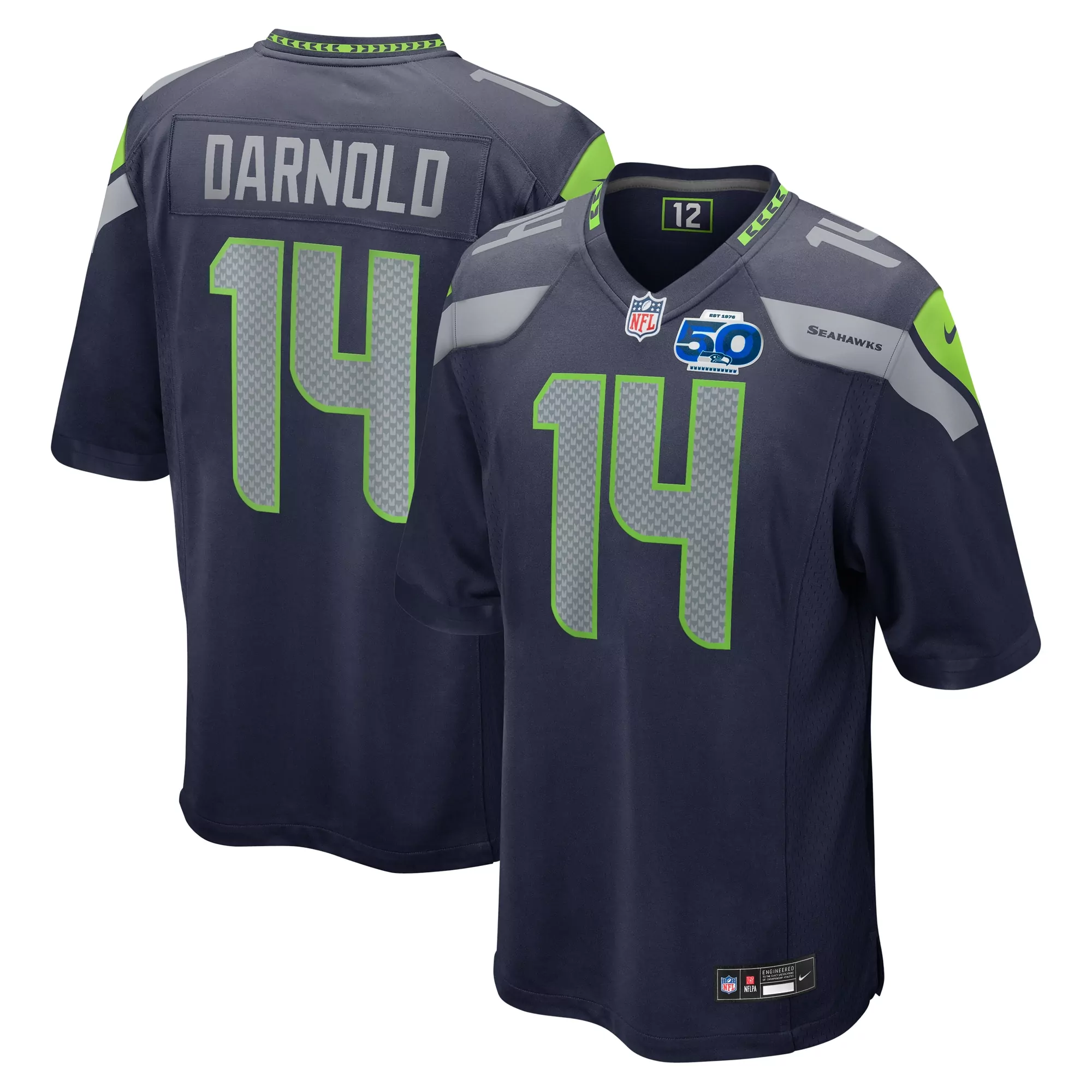 men s royal seattle seahawks throwback custom jersey