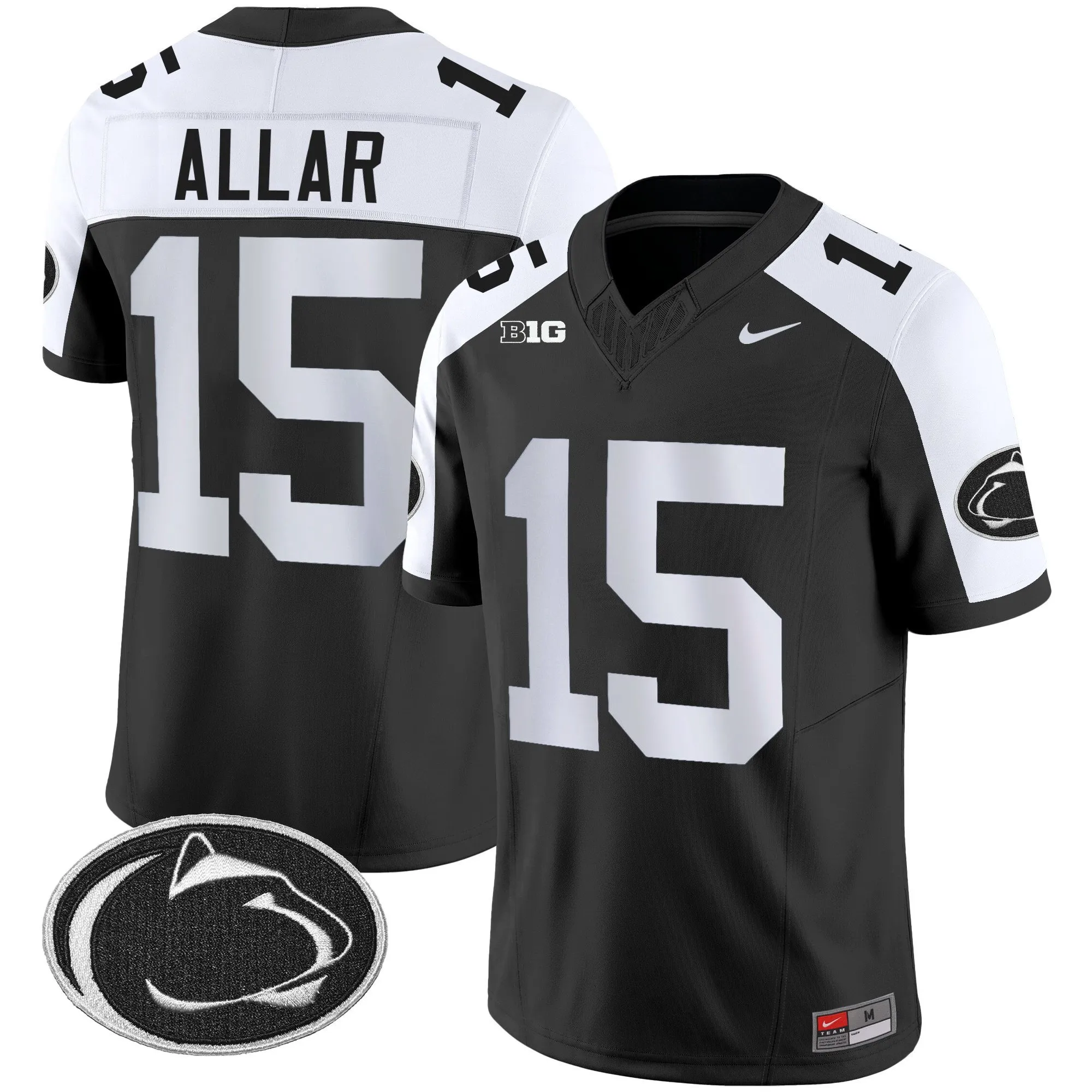 penn state nittany lions jersey drew allar 15 authentic uniform...